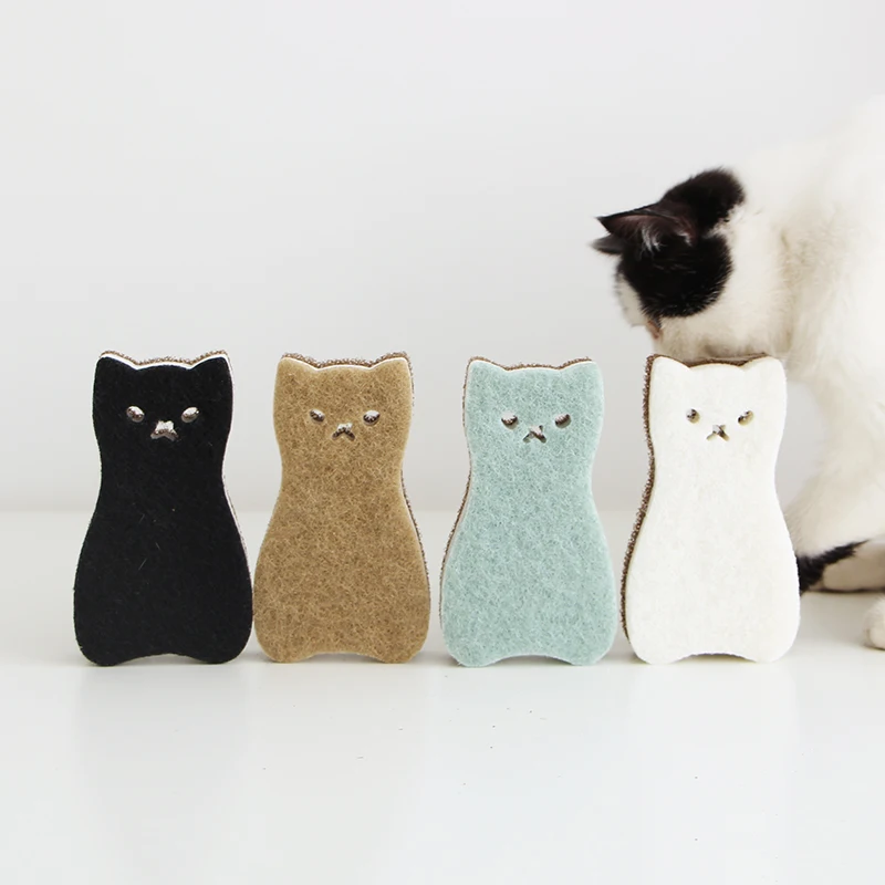 Милый Кот Форма пористый материал 3 Слои губка с высоким уровнем водопоглощения