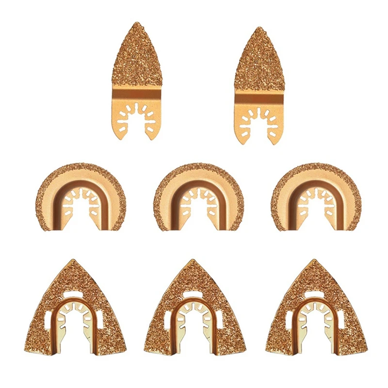

8 Pcs Carbide Oscillating Tool Saw Blades for Quick Change Multi-Tools Cement Ceramics Cutting Accessories
