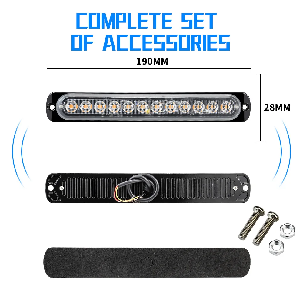 Стробоскопический сигнальный фонарь Янтарный Светодиодный Боковой мигающий