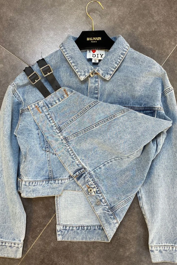 DEAT 2021 весна осень Новое поступление отложной воротник светильник синяя