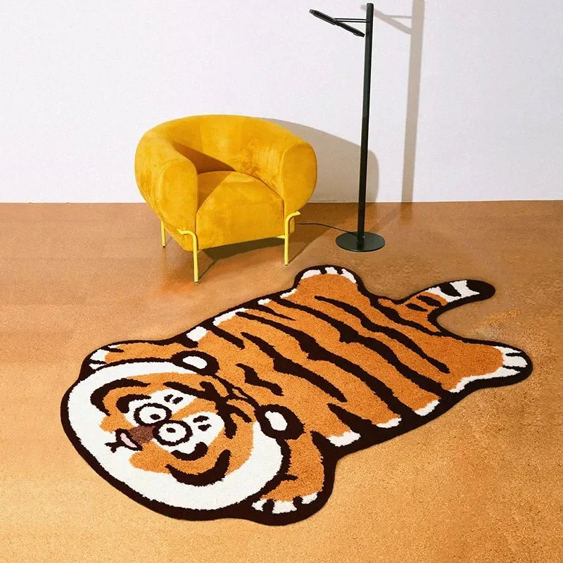 

Bathroom Door Entrance Mat Cartoon Tiger Bath Rug Bathroom Non-Slip Toilet Mat Door Absorbent Mat Anti-slip Doormat Carpet