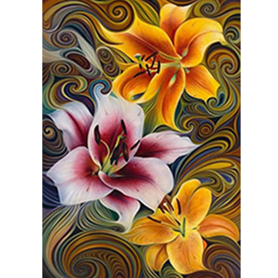 

Colored flowers 5d diy diamond painting Cross stitch Full Square Round Drill mosaic embroidery art wall decoration AA2846