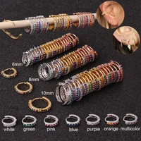 1pc 6mm8mm10mm multicolor cz huggie hoop cartilage earring helix tragus daith conch rook snug ear piercing jewelry