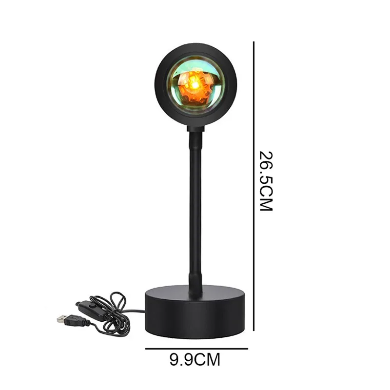 

New USB Rainbow Sunset Projector Led Night Light Atmosphere Night Light Home Bedroom Bar Coffee Store Wall Decoration Lighting