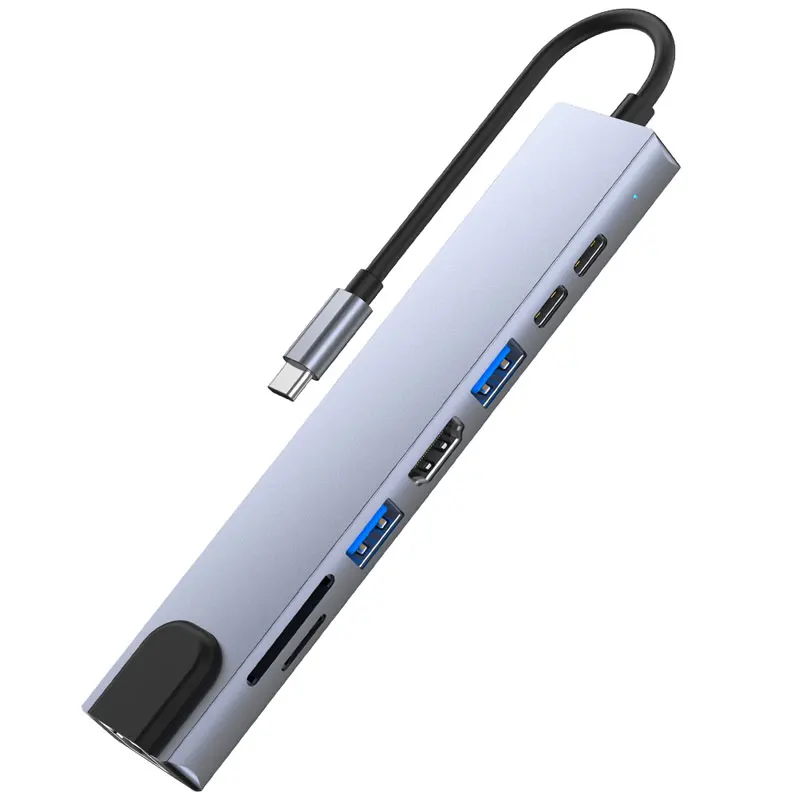 Док-станция Mosible Thunderbolt 3 с USB C на HDMI-совместимый 4K Rj45 Lan 100 М адаптер OTG PD TF SD ридером