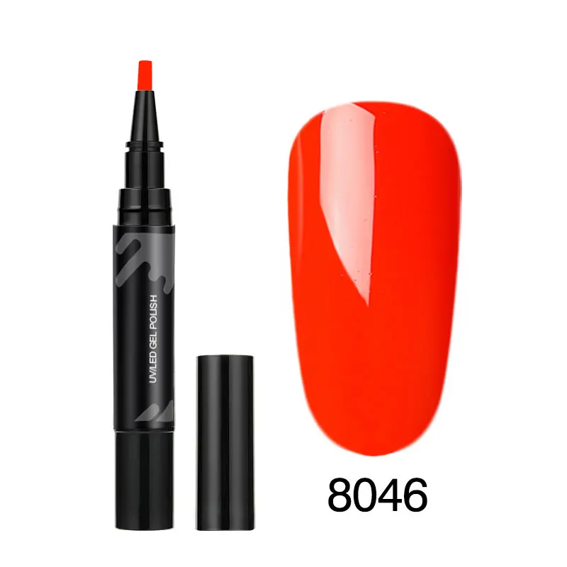 8046 Color LKE 3 Step Nail Gel Art Semi Permanent UV Hybrid Nail Gel Polish Nail Varnish Brush Pen Soak Off 10 seconds fast drying - Цвет: 8046 Color