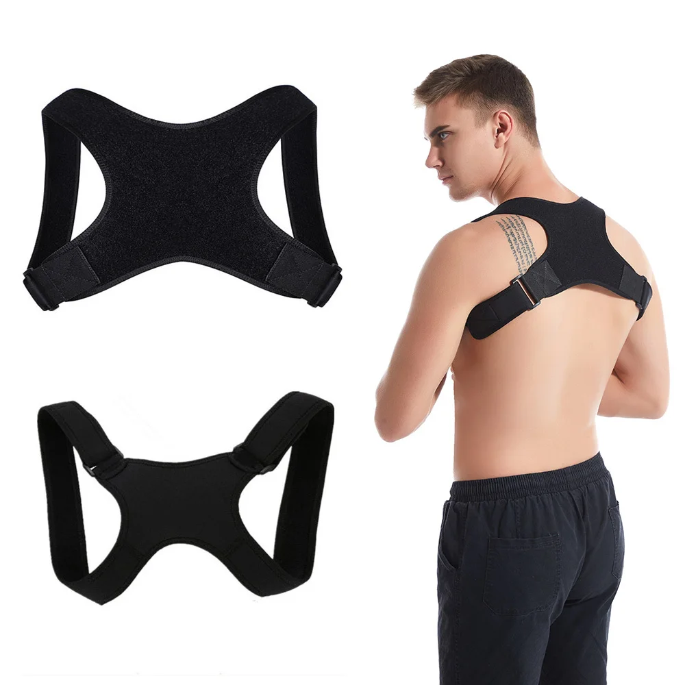 Корректор осанки унисекс регулируемый до ключиц для позвоночника спины плеча
