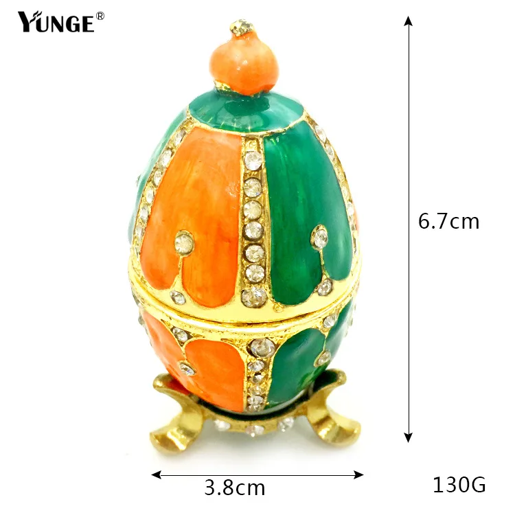 

European alloy craft painted egg jewelry box set creative gift crafts home decoration eggs