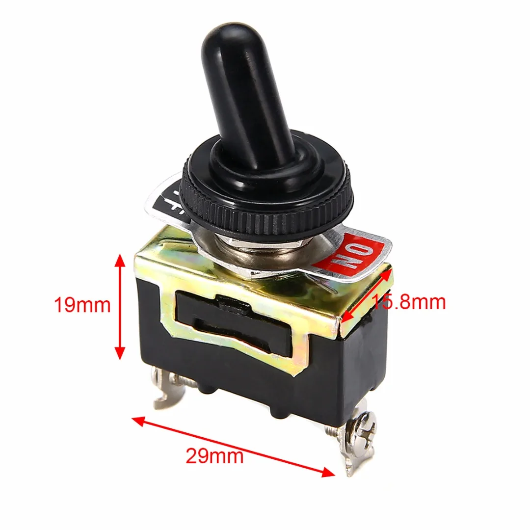 

Миниатюрный вкл/выкл маленький рычажный выключатель SPST Heavy Duty с Водонепроницаемый крышка 12V 6 A/250 VAC 10 A/125VAC