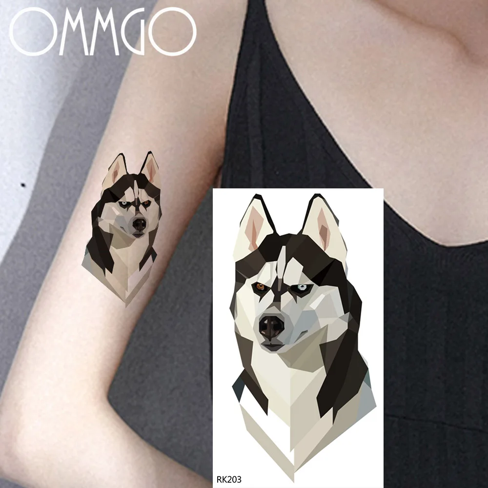

Watercolour Black Wolf Dog Temporary Tattoos For Men Boys DIY Body Art Arm Leg Tatoos Decals 3D Water Transfer Tatoo Paper Paste
