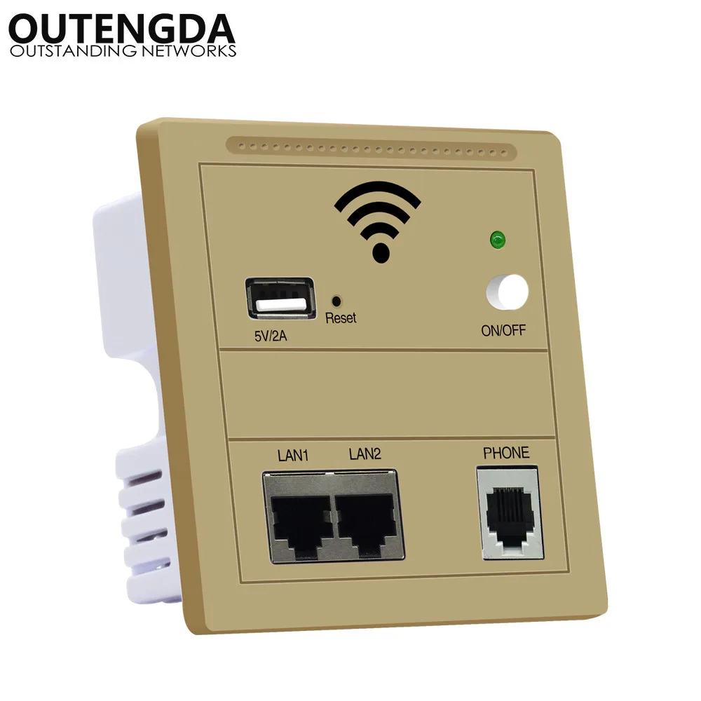 Wi-Fi роутер RJ45 802.3af 300 Мбит/с беспроводной в стене точка доступа Ethernet с USB зарядкой