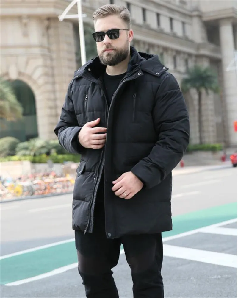 Мужская зимняя куртка большого размера 9XL 10XL с капюшоном парка Теплая Куртка на груди с двойным карманом на молнии зеленая куртка