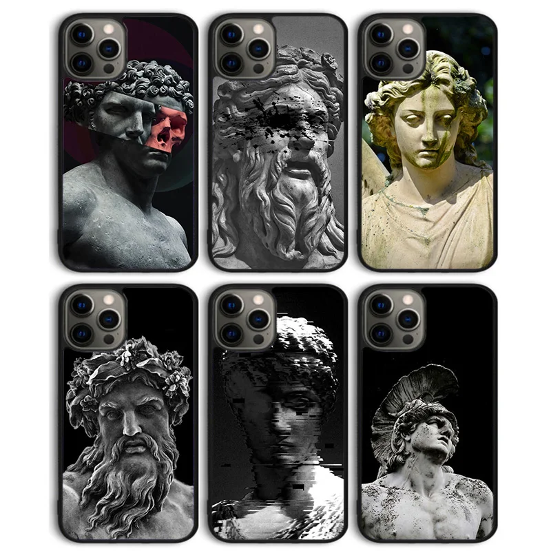 Греческий бог статуя лица чехол для телефона задняя крышка iphone 14 7 8 Plus 6S 5S SE 2020 11 Pro