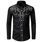 Модная ковбойская рубашка в западном стиле, мужские брендовые Дизайнерские приталенные повседневные рубашки с вышивкой и длинным рукавом, мужская рубашка для свадебной вечеринки для мужчин