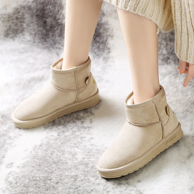Зимние сапоги женская короткая трубка Новинка 2019 года зимняя обувь из хлопка на