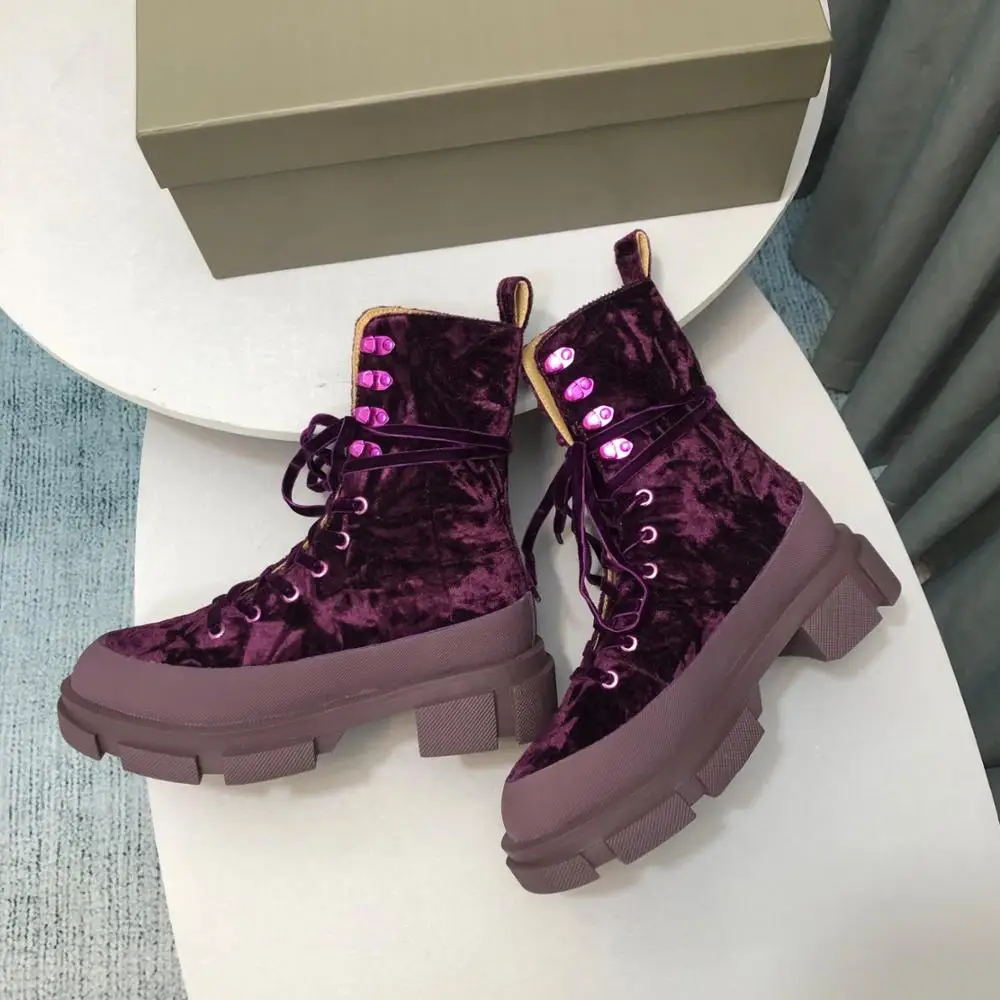 

New Hot Sale Shoes Women Winter Mid Calf Genuine Leather Women Boots Lace Up Med Heels Round Toe Women Boots Zapatos De Mujer