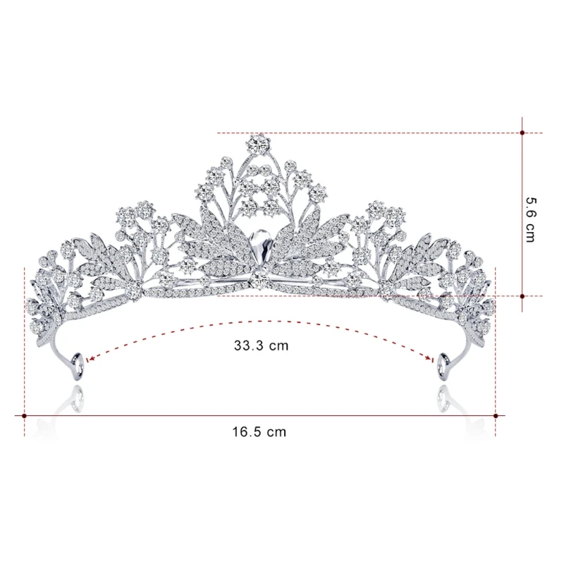 

Bride Crown Wedding Tiara Bridal Jewelry Women Headdress Shiny Princess Headwear