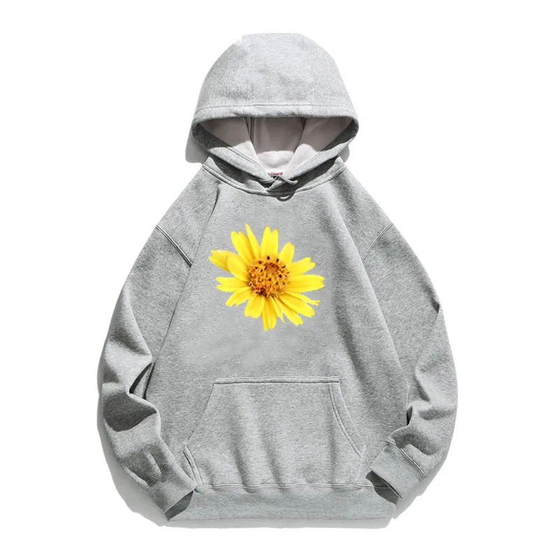

Women Hoodie Chrysanthemum Printed Hoodies Women Fleece Long Sleeve Loose Sweatshirt with Hat Girls Pullovers Winter