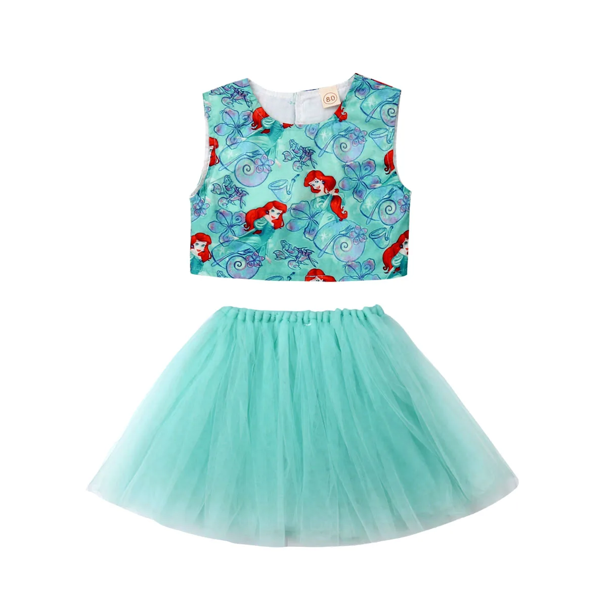 Малыш младенческий девочка жилет топы сетка бальное платье наряды летний