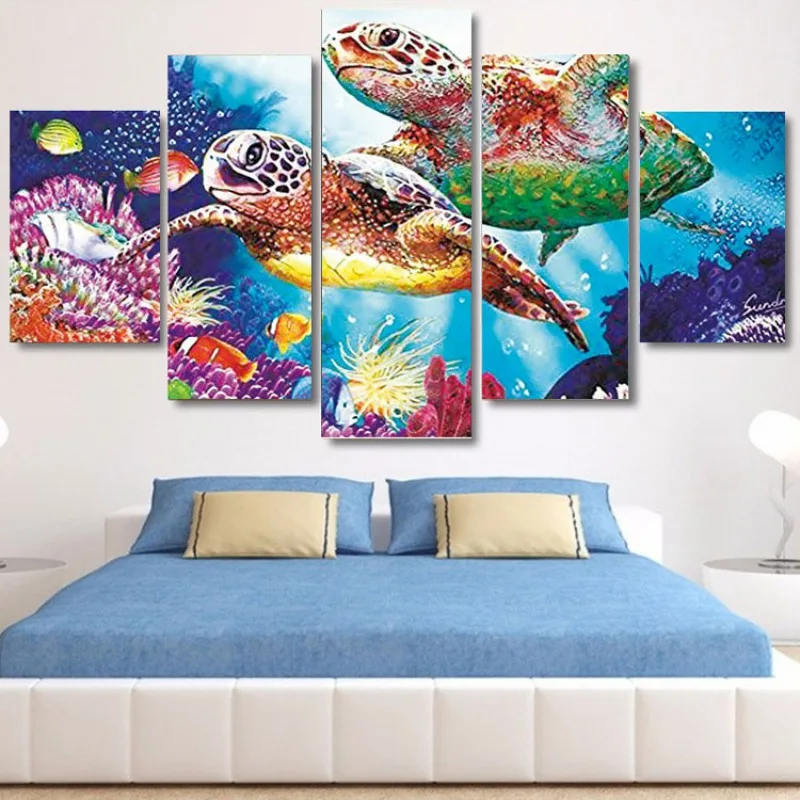 

5PCS/SET 5D Diamond Painting Cross Stitch Art Crafts Number Kit Wall DecorNew Arrive Home Decorations Wall Sticker 2 1 2