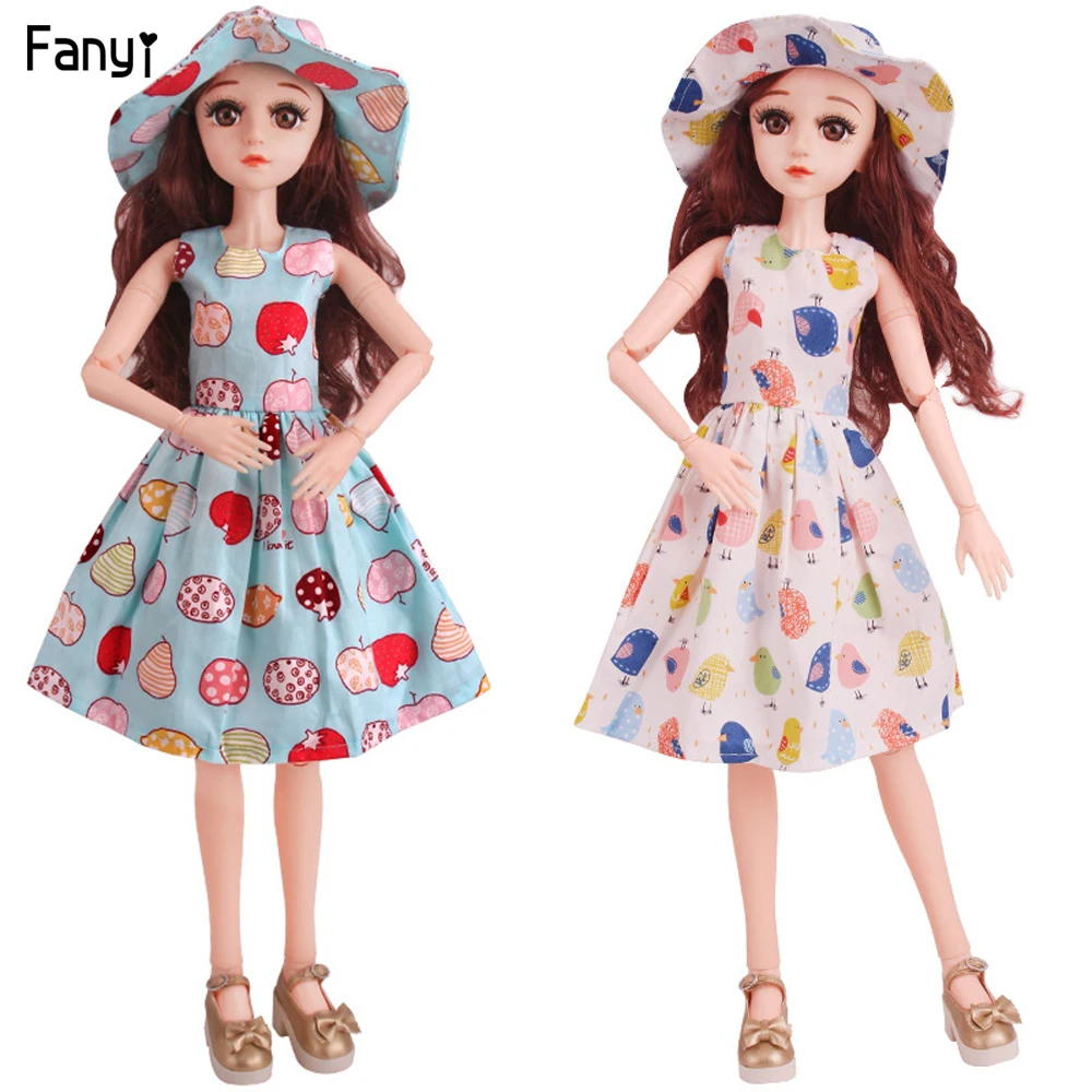 1/3 Модная Одежда для кукол Цветочное платье с шапкой цветные аксессуары Bjd одежда