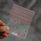 Бабочка 5D акриловая гравировка наклейка для ногтей свитер шерстяная Милая Белая Снежинка Рождество Зима красочная рельефная водная горка для ногтей