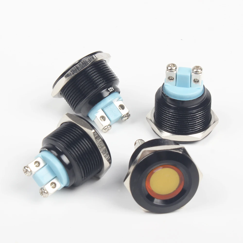 22 мм светодиодный окисленный черный вогнутый круглый сигнальный фонарь 3 в 5 6 12 В