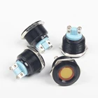 Светодиодная лампа, 22 мм, оксидированная, черная, вогнутая, круглая сигнальная лампа, 3 в, 5 В, 6 в, 12 В, 24 В, 36 В, 110 В, 220 В, винтовая ножка, красный, желтый, синий, белый, зеленый