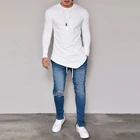 Мужские повседневные футболки Slim Fit Футболка новые весенние модные топы с длинным рукавом и О-образным вырезом Футболка Camisa Masculina