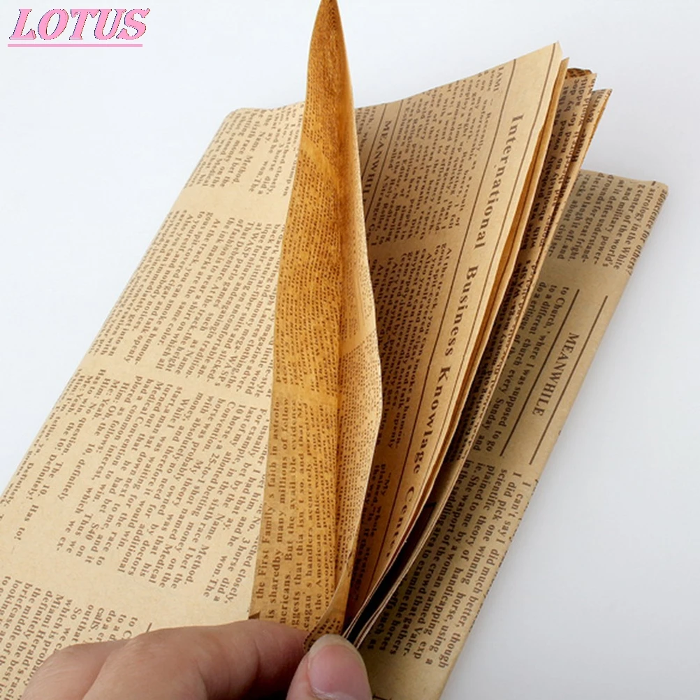 

Wrapping Paper Vintage Newspaper Gift Wrap Artware Packing Package Paper Christmas Kraft Paper Book Color Accessories 52x75cm