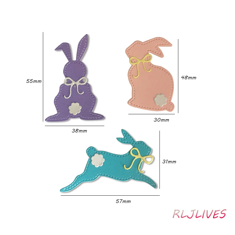 

Stitched Bunny Metal Cutting Dies DIY Scrapbooking Card Stencil Paper Craft Handmade Album Handbook Decoration
