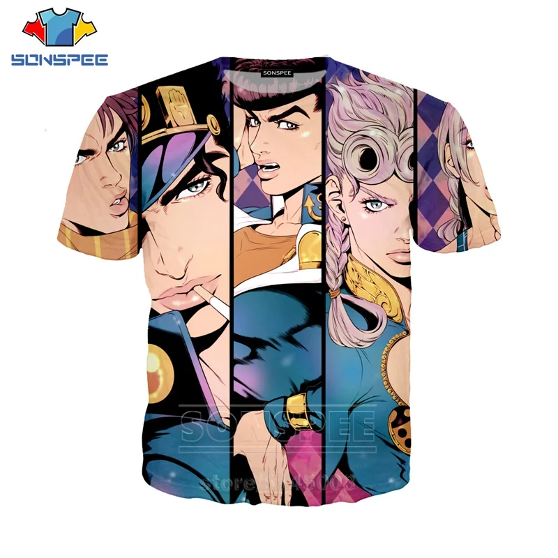 7 JoJo Необычные Приключения футболка для мужчин женщин Аниме Толстовка 3D принт Higashikata Josuke короткий рукав хип хоп топы пуловер C045-02 - Цвет: 7