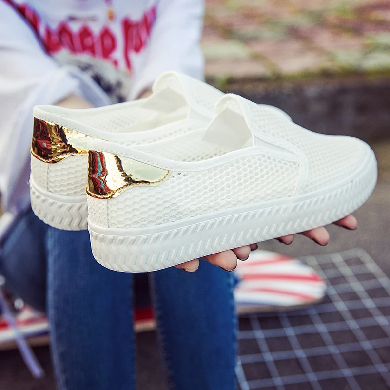Новинка 2019 года женская повседневная обувь на плоской подошве блестящие