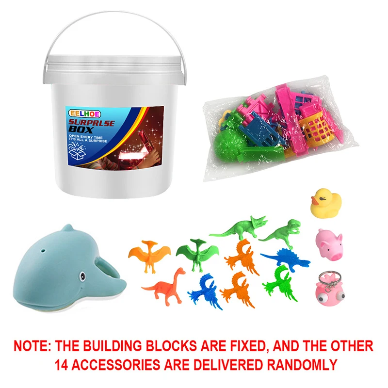 

Bucket Toys Mini Dinosaur Toy Set Playing House Building Blocks Educational Animal Toys Gift for Kids BDF99