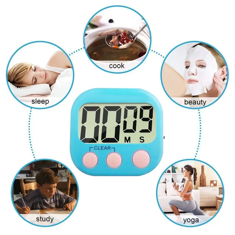 Большой ЖК-цифровой кухонный таймер для приготовления яиц отсчет времени