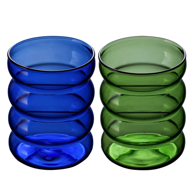 

300ml Borosilicate Creative Water Bottle Wave Shape Glass Cup Coffee Cup Tea Mugs Drinking Glasses Insulated Milk Cup Drinkware