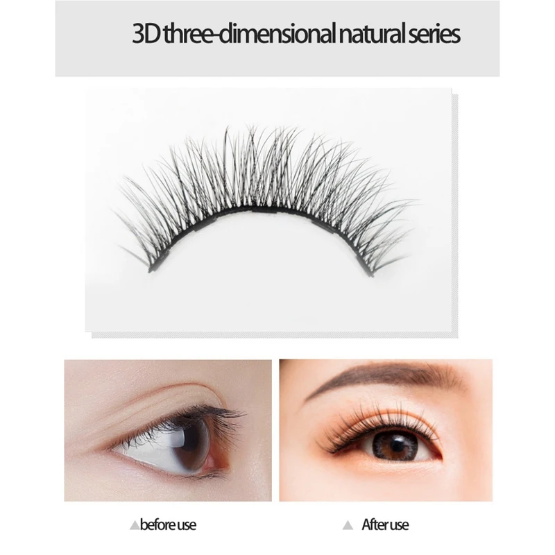 

4Pairs Magnetic False Eyelashes Waterproof Liquid Eyeliner Tweezer Set Lasting Eyelash Extension Eyelash Set