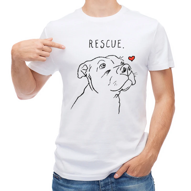 

TEEHUB Hot Sales Adopt Don't Shop Men T Shirt Rescue DogPrinted T-shirt Short Sleeve O-Neck Tops Casual Tees