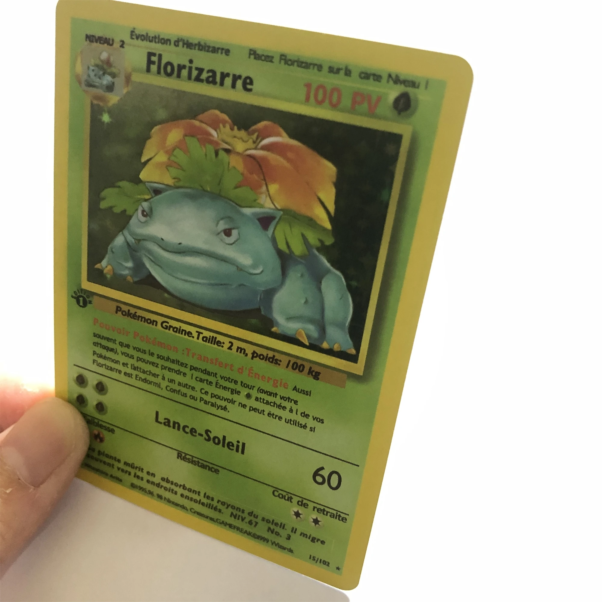 Покемон французская карта первое издание 1996 лет сделай сам флэш-карты Charizard blastise