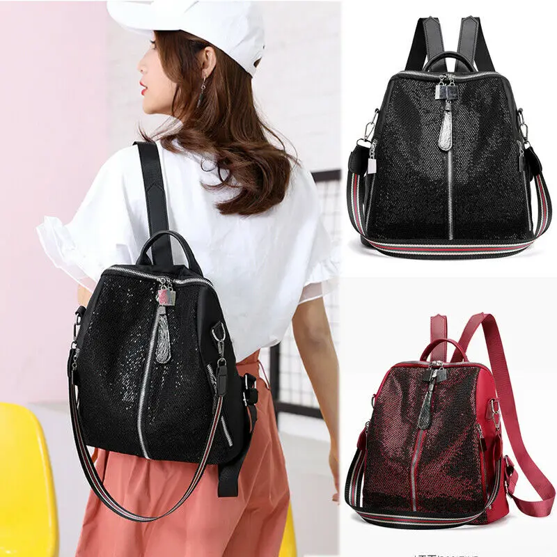 Рюкзак Новая мода 2020 женский однотонный школьный рюкзак с блестками для девочек