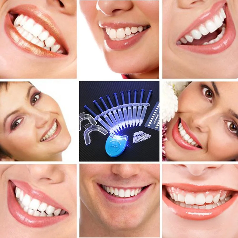 

10Pcs / Set Teeth Whitening Gel Kit Blue Cold Light Dental Tray Oral Care Dental Instrument Dentist Tools With 2PCS Trap
