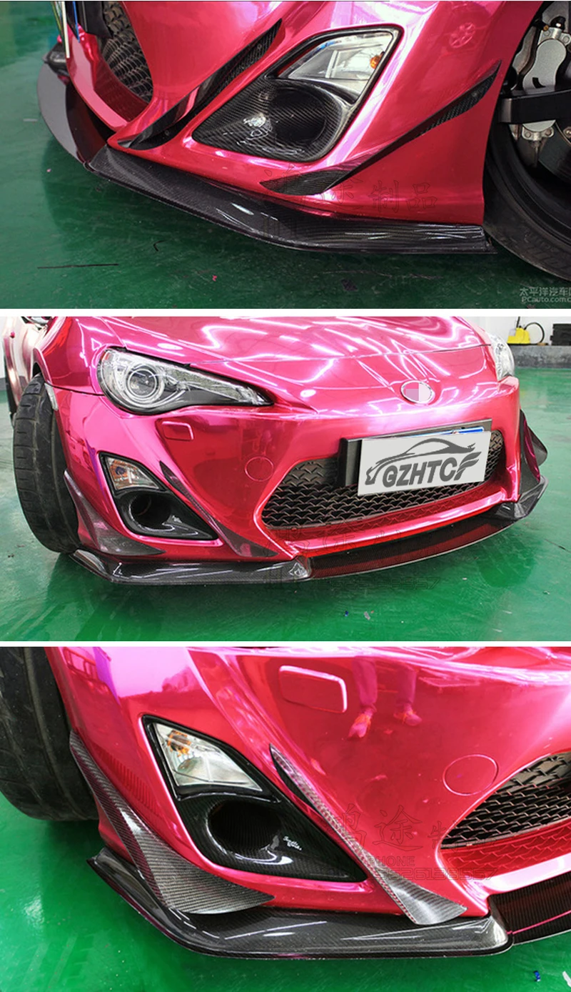 Автомобильный Стайлинг для Subaru BRZ Toyota FT86 GT86 Scion FRS углеродное волокно передний бампер внутренний и Outter Canards/передний сплиттер 4 шт