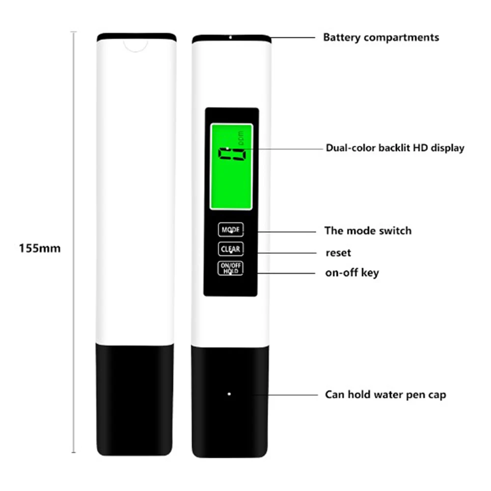 

1Pcs Digital 3in1 TDS & EC PPM Meter Tester EC TDS Meter Pen Water Purity PPM Filter Hydroponic for Aquarium Pool Water Monitor