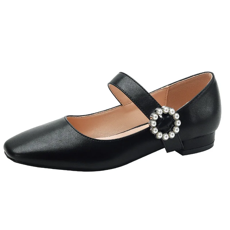 

2021 spring and summer new flat Mary Jane women's shoes round toe flat-heel with college style commuter casual peas shoes