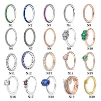 new real 100 925 sterling silver rings simple basic clear zirconia finger ring jewelry gift women ring
