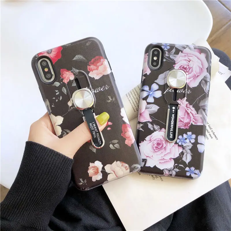 Чехол для iPhone 11 Pro Max XR XS 6 6S 7 8 Plus X Hide Loop Ring Holder с подставкой | Мобильные телефоны и