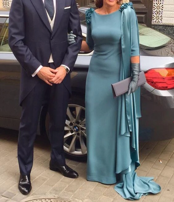 Женское вечернее платье крестной матери длинное праздничное с рукавом 2021 и