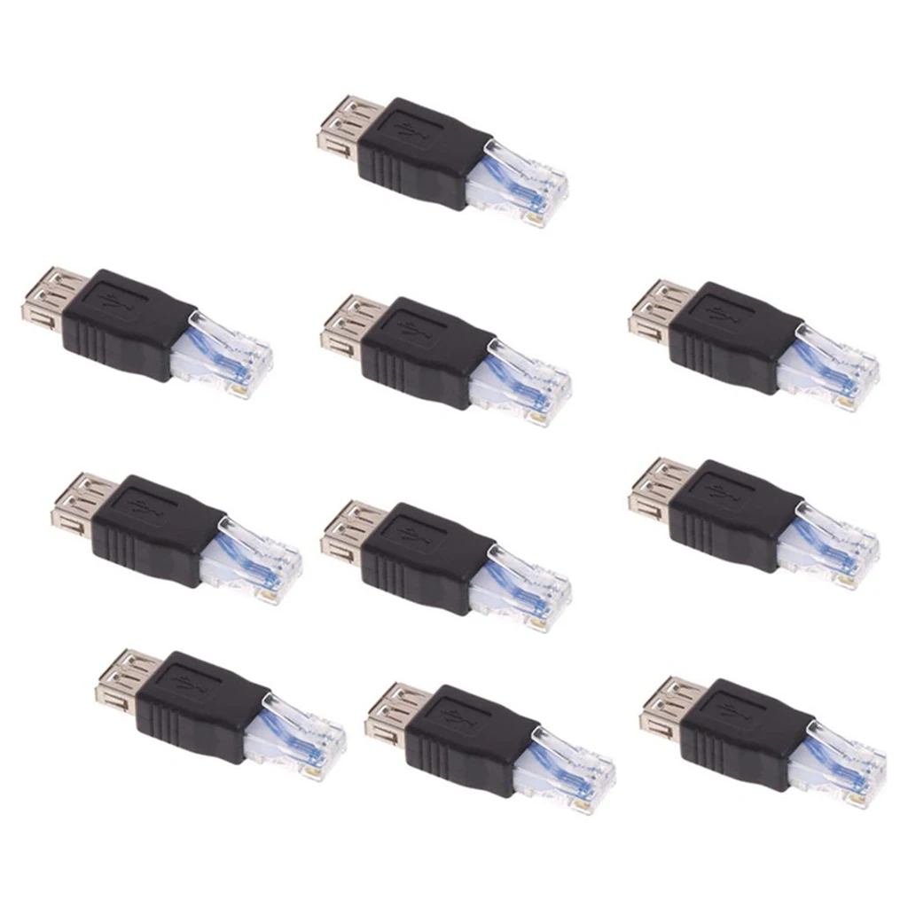 10 шт. RJ45 штекер USB Женский LAN Сетевой разъем адаптеры Конвертеры | Компьютеры и