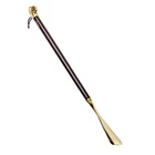 Обувной рожок с длинной ручкой из сплава и дерева, 22,8 дюйма, инструмент для ухода за обувью, рожок для обуви