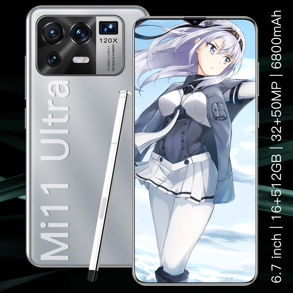 

Global Version Mi11 Ultra 6.7 Inch 5G Smartphone 16+512GB 10 Core MTK 68896800mAh Support Google GPS Unlocked Android Cell Phone